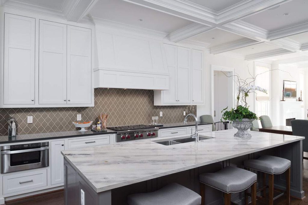 Arabescus White Marble With Grey Veins Countertops in Milwaukee, Wisconsin
