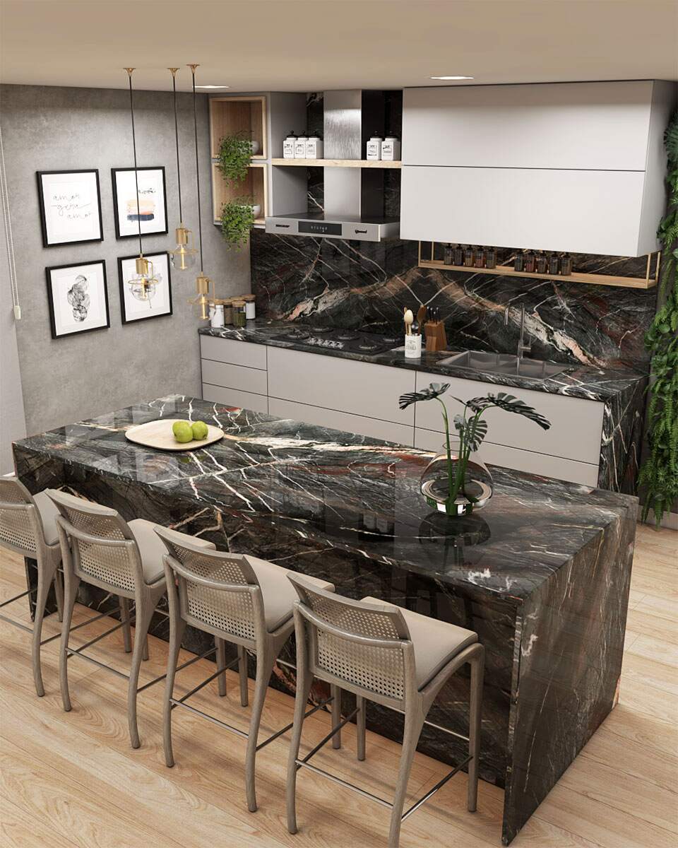 Crytos Gray Quartzite Countertops in Oak Creek, Milwaukee Wisconsin
