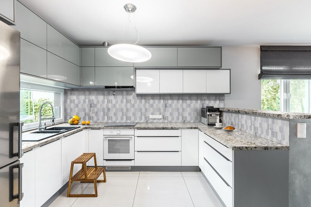 Glimmer White Granite with Brown Veins Countertops in Milwaukee, Wisconsin