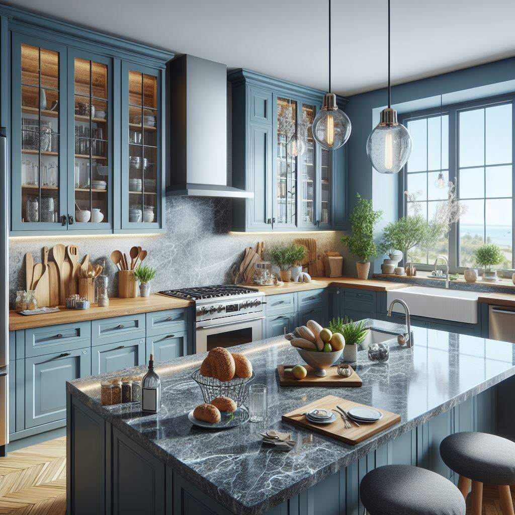 Blue Quartz Countertops in Oak Creek, Milwaukee, Wisconsin