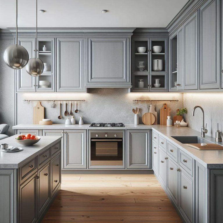 Quartz & Grey Cabinets Design Ideas