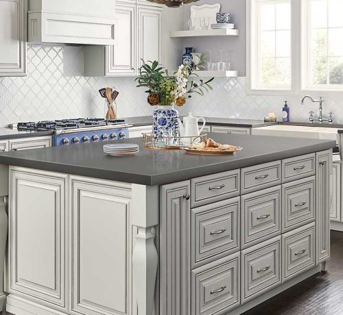 Mystic Gray Quartz Countertops in Oak Creek, Milwaukee, Wisconsin
